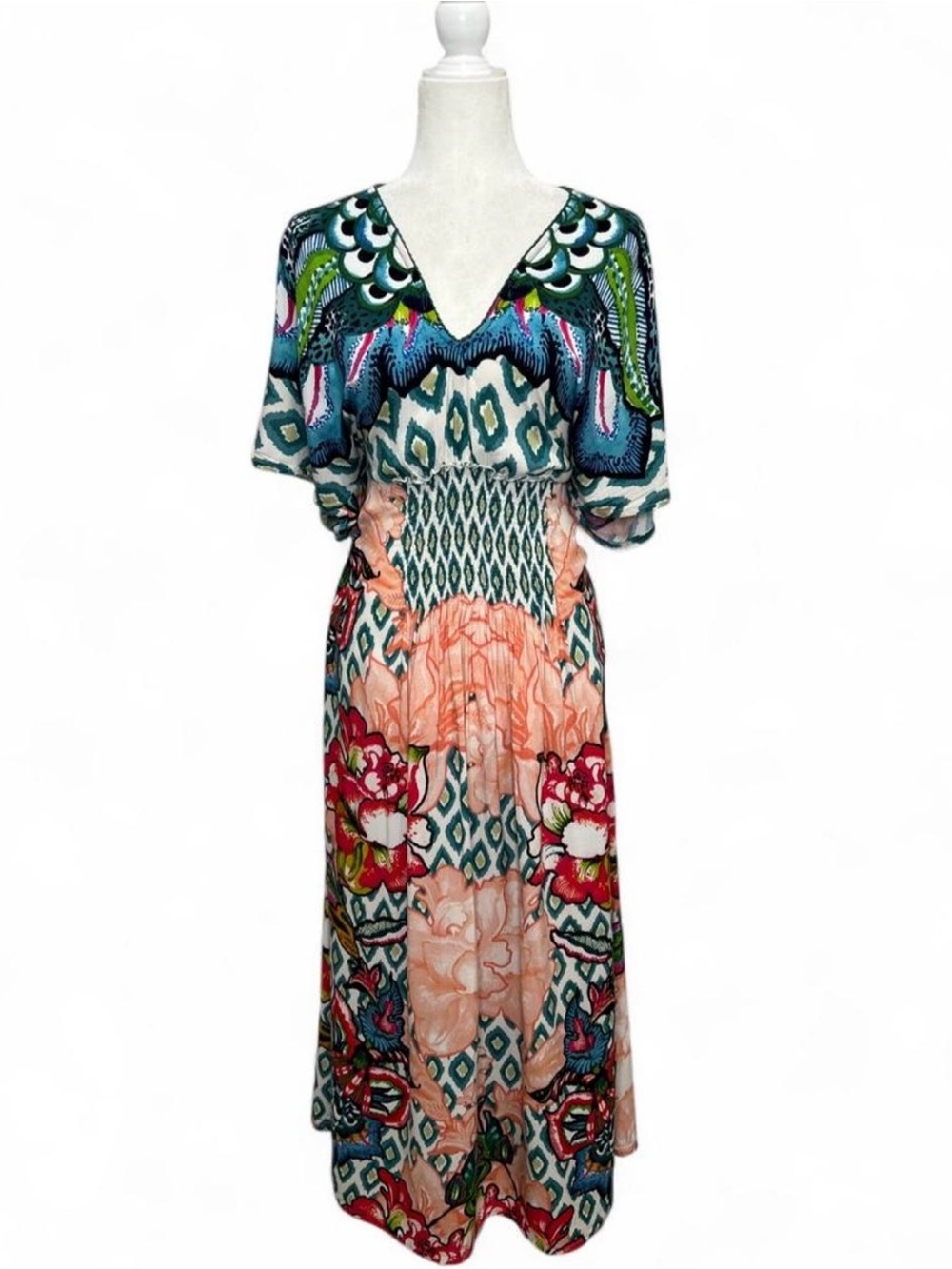 Anthropologie Blank London bohemian floral v neck maxi dress.